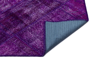 Purple Over Dyed Patchwork Unique Rug 5'3'' x 7'7'' ft 160 x 230 cm