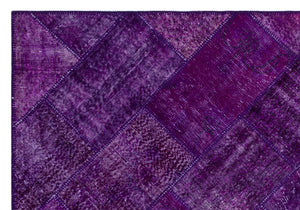 Purple Over Dyed Patchwork Unique Rug 5'3'' x 7'7'' ft 160 x 230 cm