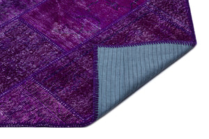 Purple Over Dyed Patchwork Unique Rug 5'3'' x 7'7'' ft 160 x 230 cm