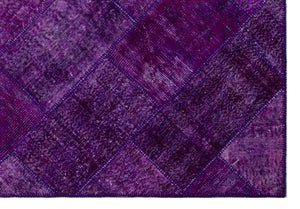 Purple Over Dyed Patchwork Unique Rug 5'3'' x 7'7'' ft 160 x 230 cm
