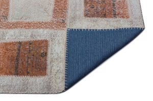 Brown Over Dyed Patchwork Unique Rug 5'3'' x 7'10'' ft 160 x 240 cm