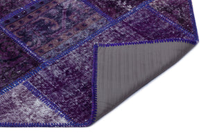 Purple Over Dyed Patchwork Unique Rug 3'11'' x 5'11'' ft 120 x 180 cm