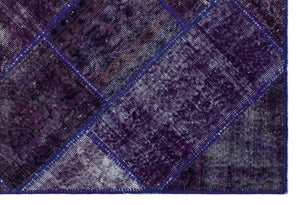 Purple Over Dyed Patchwork Unique Rug 3'11'' x 5'11'' ft 120 x 180 cm