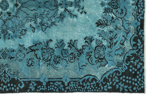 Turquoise Over Dyed Carved Rug 5'8'' x 8'12'' ft 172 x 274 cm