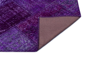 Purple Over Dyed Patchwork Unique Rug 3'11'' x 5'11'' ft 120 x 180 cm