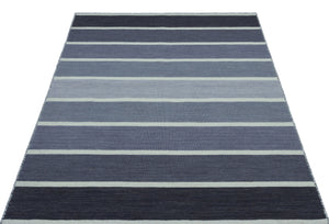 Striped Over Dyed Kilim Rug 4'0'' x 5'12'' ft 122 x 182 cm