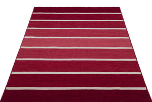 Striped Over Dyed Kilim Rug 4'0'' x 5'9'' ft 122 x 175 cm