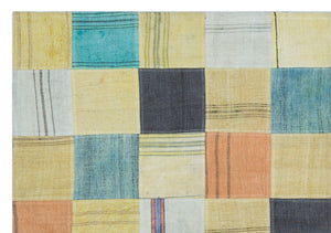 Mixed Over Dyed Kilim Patchwork Unique Rug 5'4'' x 7'8'' ft 162 x 234 cm