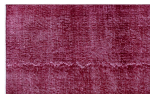 Fuchsia Over Dyed Vintage Rug 3'11'' x 6'4'' ft 119 x 194 cm