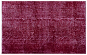 Fuchsia Over Dyed Vintage Rug 3'11'' x 6'4'' ft 119 x 194 cm