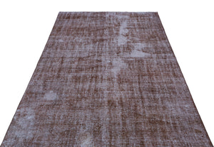 Brown Over Dyed Vintage Rug 5'1'' x 8'7'' ft 154 x 262 cm
