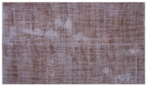 Brown Over Dyed Vintage Rug 5'1'' x 8'7'' ft 154 x 262 cm