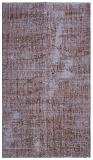 Brown Over Dyed Vintage Rug 5'1'' x 8'7'' ft 154 x 262 cm