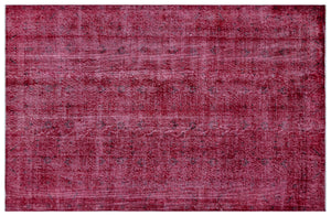 Fuchsia Over Dyed Vintage Rug 5'3'' x 8'3'' ft 161 x 252 cm