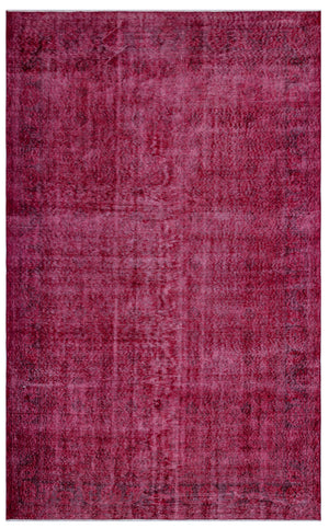 Fuchsia Over Dyed Vintage Rug 6'2'' x 9'10'' ft 187 x 299 cm