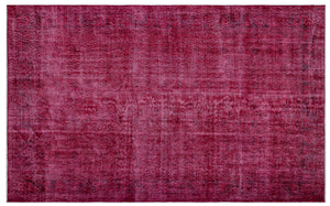 Fuchsia Over Dyed Vintage Rug 6'2'' x 9'10'' ft 187 x 299 cm