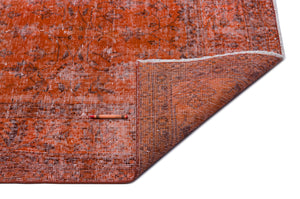 Orange Over Dyed Vintage Rug 5'4'' x 9'3'' ft 162 x 281 cm