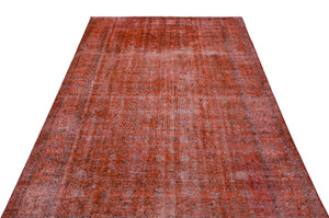 Orange Over Dyed Vintage Rug 5'4'' x 9'3'' ft 162 x 281 cm