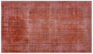Orange Over Dyed Vintage Rug 5'4'' x 9'3'' ft 162 x 281 cm