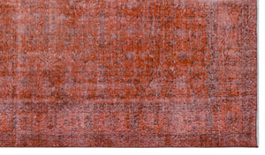 Orange Over Dyed Vintage Rug 5'4'' x 9'3'' ft 162 x 281 cm