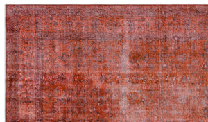 Orange Over Dyed Vintage Rug 5'4'' x 9'3'' ft 162 x 281 cm