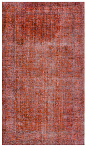 Orange Over Dyed Vintage Rug 5'4'' x 9'3'' ft 162 x 281 cm
