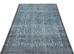 Blue Over Dyed Vintage Rug 4'9'' x 8'2'' ft 145 x 249 cm