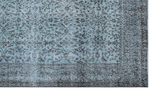 Blue Over Dyed Vintage Rug 4'9'' x 8'2'' ft 145 x 249 cm
