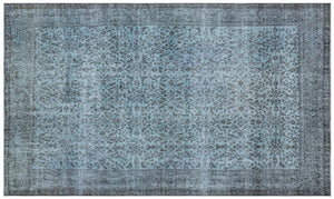 Blue Over Dyed Vintage Rug 4'9'' x 8'2'' ft 145 x 249 cm