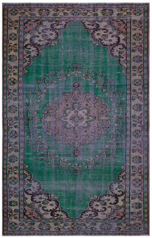 Retro Over Dyed Vintage Rug 6'1'' x 9'5'' ft 185 x 286 cm