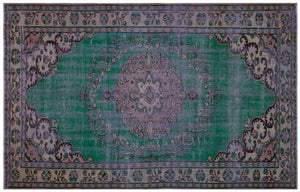 Retro Over Dyed Vintage Rug 6'1'' x 9'5'' ft 185 x 286 cm