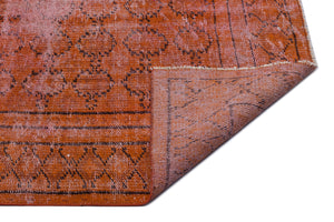 Orange Over Dyed Vintage Rug 6'0'' x 8'10'' ft 183 x 270 cm