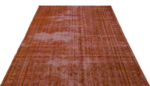 Orange Over Dyed Vintage Rug 6'0'' x 8'10'' ft 183 x 270 cm