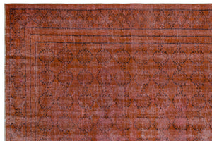 Orange Over Dyed Vintage Rug 6'0'' x 8'10'' ft 183 x 270 cm