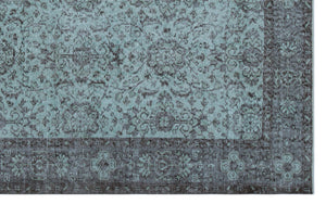 Blue Over Dyed Vintage Rug 5'8'' x 9'1'' ft 172 x 276 cm