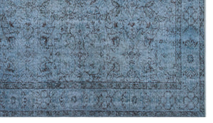 Blue Over Dyed Vintage Rug 5'5'' x 9'7'' ft 166 x 292 cm