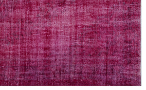 Fuchsia Over Dyed Vintage Rug 5'8'' x 9'2'' ft 172 x 280 cm