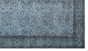 Blue Over Dyed Vintage Rug 5'4'' x 9'2'' ft 162 x 280 cm