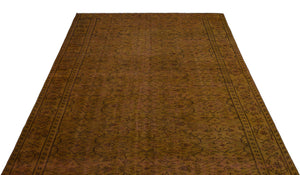 Brown Over Dyed Vintage Rug 6'0'' x 8'11'' ft 184 x 272 cm