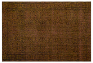 Brown Over Dyed Vintage Rug 6'0'' x 8'11'' ft 184 x 272 cm