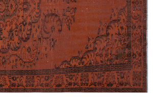 Orange Over Dyed Vintage Rug 5'9'' x 9'1'' ft 176 x 276 cm