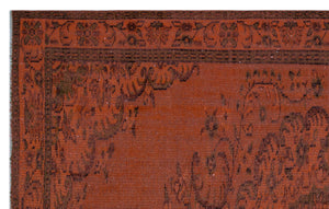 Orange Over Dyed Vintage Rug 5'9'' x 9'1'' ft 176 x 276 cm