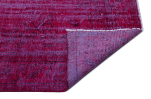 Fuchsia Over Dyed Vintage Rug 6'2'' x 8'11'' ft 189 x 272 cm