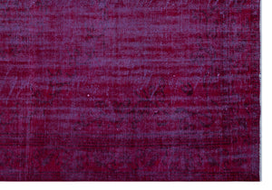 Fuchsia Over Dyed Vintage Rug 6'2'' x 8'11'' ft 189 x 272 cm