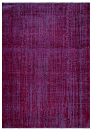 Fuchsia Over Dyed Vintage Rug 6'2'' x 8'11'' ft 189 x 272 cm