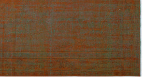 Brown Over Dyed Vintage Rug 5'3'' x 9'7'' ft 160 x 292 cm