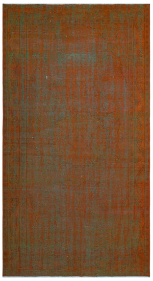 Brown Over Dyed Vintage Rug 5'3'' x 9'7'' ft 160 x 292 cm