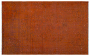 Orange Over Dyed Vintage Rug 5'0'' x 8'2'' ft 153 x 250 cm