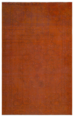Orange Over Dyed Vintage Rug 5'0'' x 8'2'' ft 153 x 250 cm