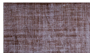 Brown Over Dyed Vintage Rug 5'7'' x 9'5'' ft 169 x 288 cm